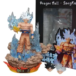 Figura de anime Saiya Super bola Dragon pvc FC Livre Habilidade Mental Extrema Iluminação: Modelo de Escultura de Três Cabeças com as Mãos vazias