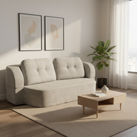 Ensemble de canapés modulaires inclinables modernes en mousse haute densité, convertible, pour appartement, hôtel, chambre, avec structure métallique et revêtement en tissu, mobilier de salon