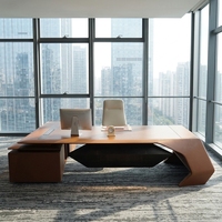 Table de bureau de direction moderne en cuir Mdf en bois nouveau mobilier de bureau de directeur Table de bureau de direction en Mdf Design