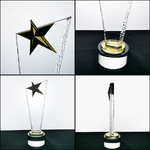 2023 nouveau fabricant de style en gros pas cher trophée de sport de <span class=keywords><strong>badminton</strong></span> en cristal clair pour le prix sportif medel - Product Image 4