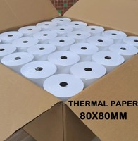 Rouleaux de papier thermique de 80 mm en gros, 50 rouleaux par paquet, sans BPA, impression fluide sans bourrage, adaptés aux distributeurs automatiques de billets/terminaux de point de vente