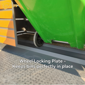 Poubelle moderne à porte coulissante orange et grise KAVASS Source Factory, chaîne réglable pour différentes tailles de poubelles - Product Image 6