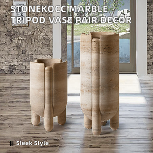 Jarrón de Mesa de Tres Patas de Mármol de Nueva York, Estilo Vintage Francés, Wabi-Sabi, de NANWEI, Decoración Moderna para el Hogar de Fujian - Product Image 3