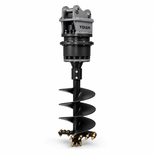 Earth <b>Auger</b> for 1-50T Excavator Hydraulic Post Hole Digger <b>Drill</b> 1871N.m Torque CE Certified Excavator Drilling Attachment - Product Image 3