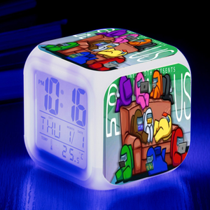 Réveil numérique LED coloré pour enfants, avec lumière nocturne, motif dessin animé mignon, périphérique de <span class=keywords><strong>jeu</strong></span> - Product Image 5