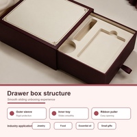 Boîte à tiroir coulissant émeraude pour montre, bracelet et ensemble de bijoux avec estampage doré, logo personnalisé, emballage cadeau pour bijoux