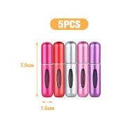 Flacon Pulvérisateur Cosmétique de Voyage Rechargeable et Recyclable 5 ml, Mini Vaporisateur de Parfum Portable en Cuir de Luxe