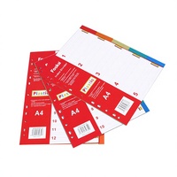 Foska 1-5 1-10 1-12 Onglets Colorés Multipercés 11 Trous Design Épais et Durable Diviseurs de Fichiers A4 Standard pour Classeurs à 2, 3 ou 4 Trous