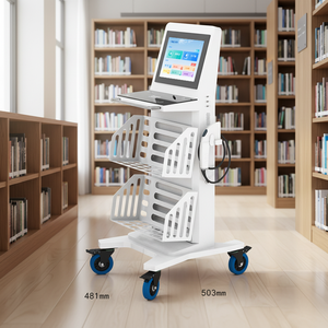 Carrello per l'inventario dei libri della biblioteca con ripiano regolabile per l'ordinamento e l'allestimento di libri di diverse dimensioni - Product Image 1