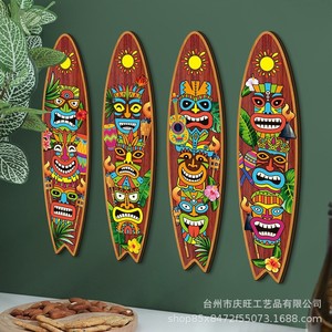 Hawaiian Surfboard <b>Wall</b> Hanging Decor Wooden Irregular Shape For Home Party Events Decorative <b>Signage</b> - Product Image 3