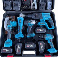 Ensemble d'outils multifonctionnels sans balais haute puissance 5 pièces, kit d'outils électriques portables à batterie lithium
