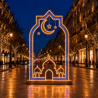 Halbmond-Stern-Moschee-Bogen LED-Lichterkette Ramadan Fotorahmen Motivbeleuchtung für Stadtstraßenlaternen Festival Dekorative Beleuchtung IP65