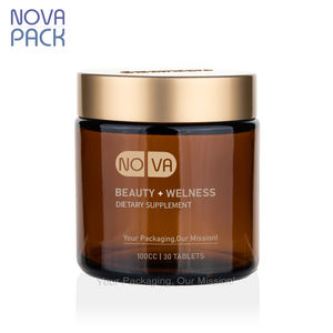 60ml 100ml 120ml verre ambré droit capsule de vitamine bocal à large bouche pots à crème d'<span class=keywords><strong>argile</strong></span> 4oz pots à gommage de beurre pour le corps cosmétique - Product Image 6