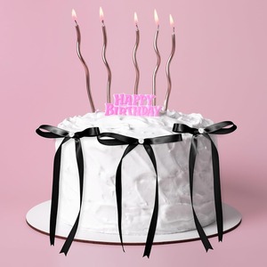 Solid Color Bow Cake Decoration 6x13Cm <b>Cloth</b> Birthday Party Dessert <b>Table</b> Baking Setup - Product Image 2