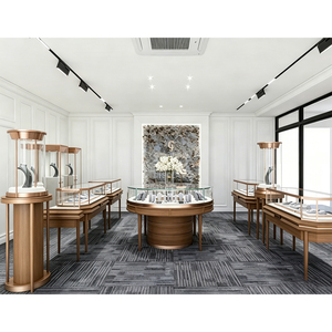 Vetrine di Lusso Personalizzate per Gioielleria, Espositori in Vetro Oro Rosa per Negozi di Gioielli - Product Image 1