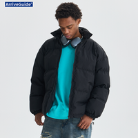 Blouson d'hiver décontracté pour homme - Col montant, fermeture éclair, coupe-vent et imperméable, rembourré de duvet de canard blanc à 90%