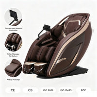 Fauteuil de massage corporel complet avec mécanisme 4D, rails SL, télécommande tactile, gravité zéro, ions négatifs et rouleaux pour mollets