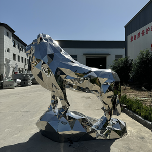 Estatua al aire libre pulida escultura animal <span class=keywords><strong>de</strong></span> Metal decorativa <span class=keywords><strong>de</strong></span> jardín <span class=keywords><strong>de</strong></span> León <span class=keywords><strong>de</strong></span> acero inoxidable <span class=keywords><strong>de</strong></span> tamaño real a la venta - Product Image 5