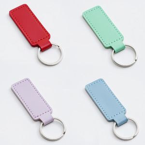 Cá nhân hoá Logo Vegan số lượng lớn sang trọng tùy chỉnh kinh doanh trống xe PU Piel cuero <span class=keywords><strong>Keychain</strong></span> da <span class=keywords><strong>Keyring</strong></span> - Product Image 3