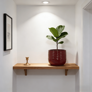 Ensemble de 3 pots de fleurs écologiques de style américain en céramique émaillée faite à la main, respirants, couleur pâte de haricots rouge, pour jardin et maison - Product Image 3