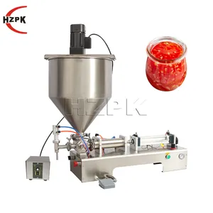 HZPK semi automatic chili sauce peanut butter olive oil cream jars lubricant bottle paste filling machines