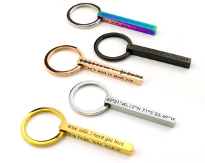 <span class=keywords><strong>Porte</strong></span>-clés en métal personnalisé avec gravure laser, étanche, cadeau promotionnel personnalisé pour couple, date de mariage - Product Image 1