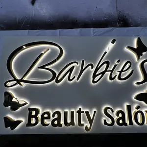 Custom Winkel Logo Naambordje Reclame Zakelijk Kanaal Letters Borden Buiten Terug Verlicht Bord Letters