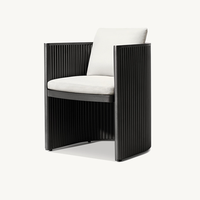 Ensemble table et chaises d'extérieur en alliage d'aluminium moderne, ensemble de table à manger d'extérieur imperméable, mobilier de jardin durable pour resort et cour