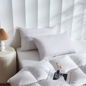 Rumah Hotel bantal bulu angsa bawah putih/abu-abu bantal serat bulu tunggal - Product Image 3
