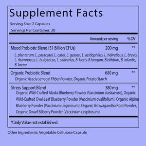 Complément Probiotique pour le Soutien de l'Humeur, Favorise une Humeur Équilibrée, une Réponse Saine au Stress et la Santé Digestive avec des Prébiotiques - Product Image 2