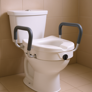 Asiento de Inodoro Elevado de 19.1 Pulgadas de Ancho Ajustable, 5 Pulgadas de Altura, Capacidad de 350 Libras, Equipo de Seguridad para Baño - Product Image 2