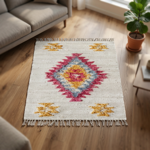 Tapis en laine fait main de haute qualité avec matériau en coton tissé pour la décoration de la maison, de la chambre, du salon, de la cuisine, de l'hôtel, Inde - Product Image 4
