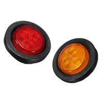 Feu arrière à 4 LED, rond de 2 pouces avec joint en caoutchouc, feu arrière de camion en plastique (YD-04)
