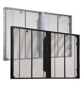Transparent LED <b>Display</b> Cabinet Silver <b>Wall</b> Mount Outdoor High Brightness IP65 Waterproof 7000cd - Product Image 1