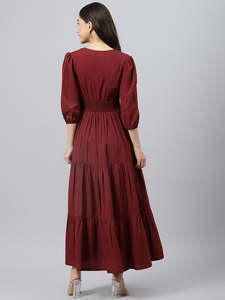 Vestido Maxi de Mujer con Cuello en V, Diseño Sólido, Ajustado y con Vuelo, para Ocasiones Festivas, Casuales y Elegantes, Vestido Largo de Una Pieza a la Moda - Product Image 3