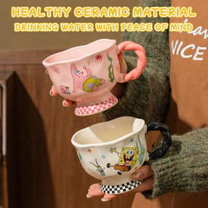 Tazze da Caffè e Bicchieri per Latte <span class=keywords><strong>SpongeBob</strong></span> <span class=keywords><strong>SquarePants</strong></span> da 360ml con Impugnatura per Uso Domestico, Regali, Feste e Bicchieri per Bambini - Product Image 4