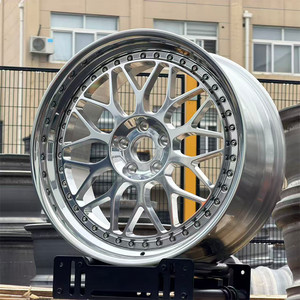 Juego de 2 Ruedas Forjadas de 5 Orificios con Borde Profundo, Acabado Plateado Pulido, 5x112 5x127 5x114.3, para Autos de Carreras Corvette <span class=keywords><strong>Chevelle</strong></span> - Product Image 1
