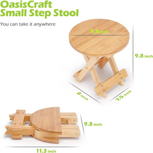 Tabouret pliant en bambou, repose-pieds de douche pour les jambes de rasage, chaise de bain en <span class=keywords><strong>bois</strong></span>, Spa, pour adultes et enfants, spectacle Portable - Product Image 5