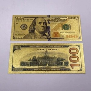 Nicro - Billetes de Dólar Estadounidense con Recubrimiento de Lámina Dorada, Accesorios para Fotos, Películas, Fiestas, Colección, Dinero de Juguete de Plástico de Alta Calidad - Product Image 2