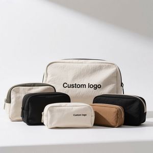 Wholesale Custom Small Blank Zipper Cotton Canvas Cosmetic <b>Make</b> <b>up</b> <b>Bag</b> Canvas Makeup <b>Bag</b> With Logo - Product Image 1