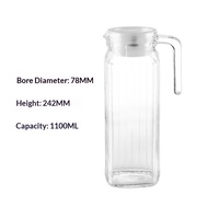 Carafe à eau froide en verre grande capacité, résistante à la chaleur, motif glacier, pichet moderne pour la maison