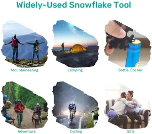 أداة الجيب متعددة الاستخدامات, أداة الجيب 18 في 1 من Snowflake أدوات متعددة الألوان 6.5 سنتيمتر ، سلسلة مفاتيح رائعة للتعبئة والتغليف ندفة الثلج مفك براغي