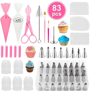 Tools Cake Decorating Piping Tips Set New Design 83 Pcs Icing Piping Nozzle Pastry Tools Fondant Cake Full Metal Plastic Decorating Making Tools