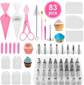 83 Pcs 장식 배관 팁 노즐 가방 세트 diy 퐁당 액세서리 용품 장식 베이킹 과자 케이크 도구