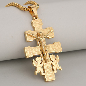 Collar Religioso de la Pasión de Jesús, Medallas de San Benito en Oro y Plata, Colgante de Cruz de Ángel, Collar para Hombre, Regalos - Product Image 5