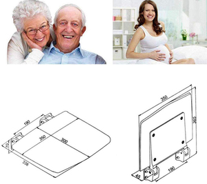 Banco <span class=keywords><strong>de</strong></span> <span class=keywords><strong>ducha</strong></span> <span class=keywords><strong>de</strong></span> pared para mujeres embarazadas y ancianos, asiento plegable antideslizante para Baño - Product Image 5
