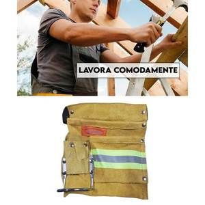 IDEAL STAR Bolsa de carpintero de cuero para almacenamiento de herramientas de torneado - Product Image 3