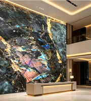 Dalle semi-précieuse en labradorite brésilienne bleue pour mur d'accentuation