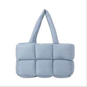 Vente en gros de grande quantité sac à main souple gonflé personnalisé de couleur unie en coton léger chaud pour l'hiver grande capacité - Product Image 4