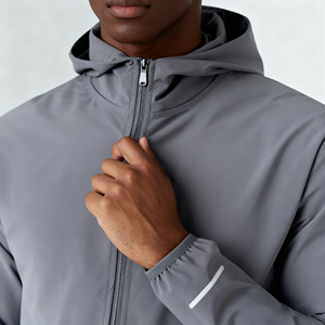 Custom Winter Casual Heavyweight Windbreaker Two-Piece Short Set <strong>Zip</strong> <strong>Hooded</strong> Men's Track Suit Jogger Pants Streetwear - Product Image 3